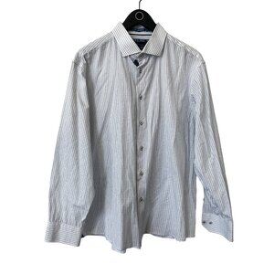 Blu By Polifroni Shirt Size XXL Floral Dot Button Front Long Sleeve White Blue